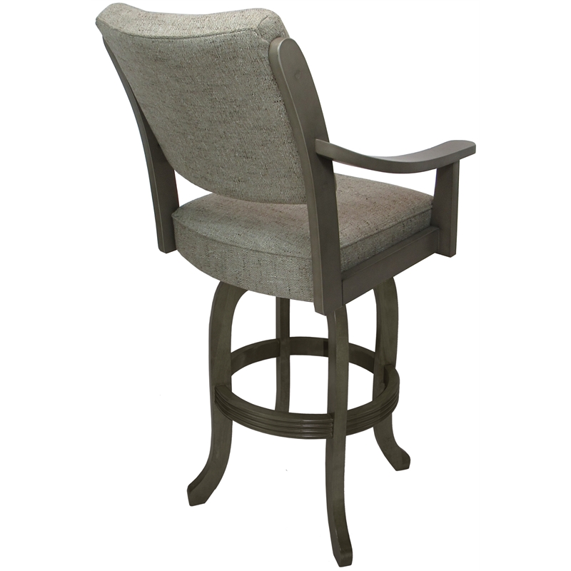 Counter Solid Wood Bar Stool Casa Melina - Driftwood Beige Fabric -Asian Gray