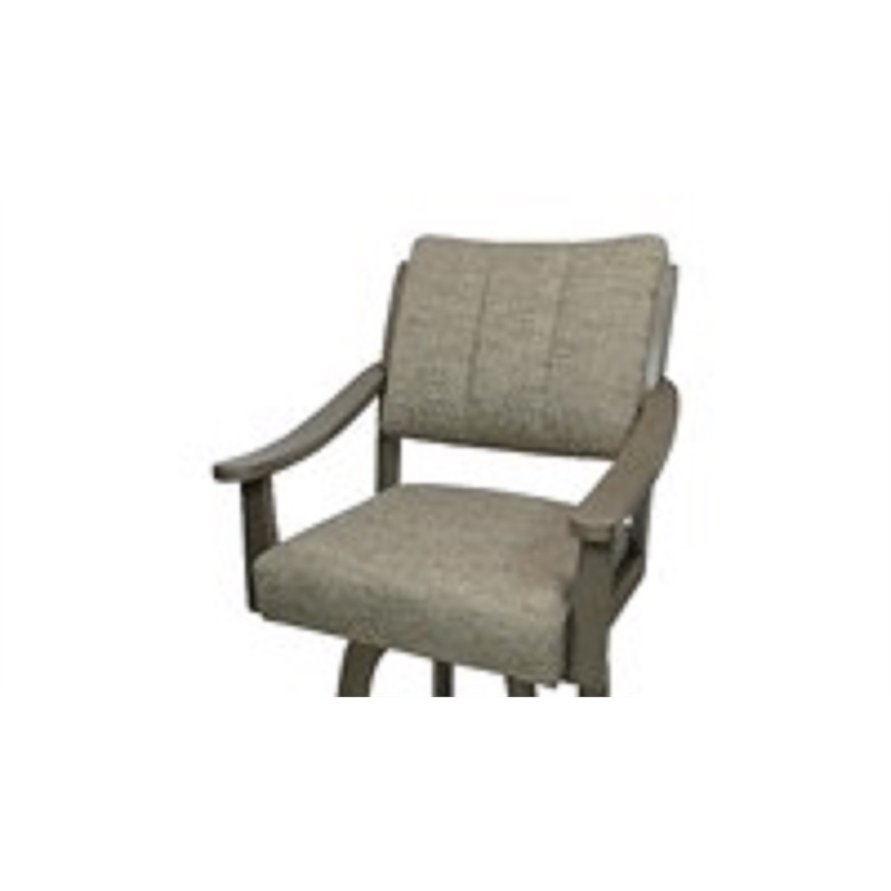 Counter Solid Wood Bar Stool Casa Melina - Driftwood Beige Fabric -Asian Gray