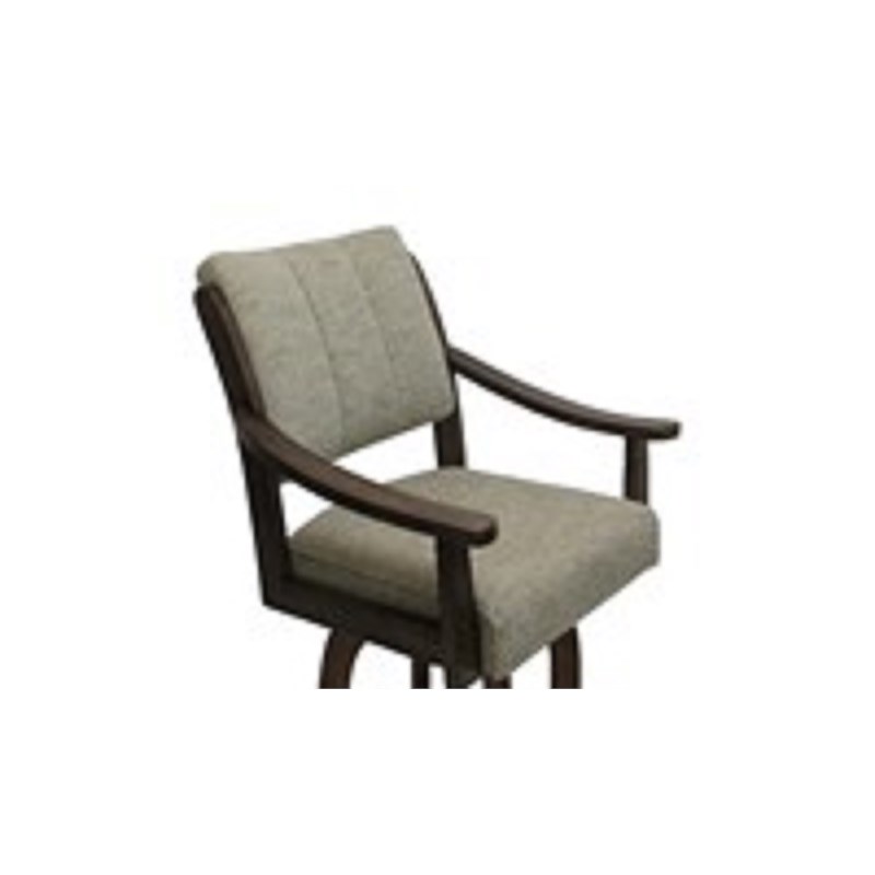 Counter Solid Wood Bar Stool Casa Melina - Driftwood Beige Fabric - New Brown