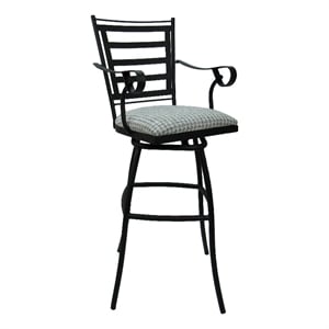 Tobias Designs Jenna 35&quot Extra Tall Bar Stool in Taupe Fabric on Black Frame