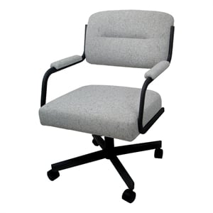 Tobias Designs 38&quot Swivel Metal & Fabric Dining Chair in Black and Charcoal