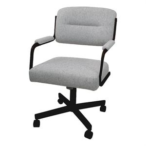 Tobias Designs 38&quot Swivel Metal & Fabric Dining Chair in Brown and Charcoal