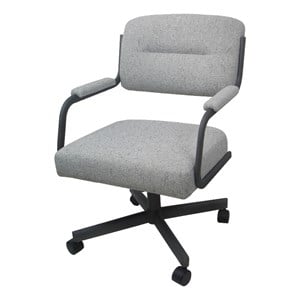 Tobias Designs 38&quot Swivel Metal & Fabric Dining Chair in Gray and Charcoal