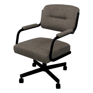 Tobias Designs 38&quot Swivel Metal & Fabric Dining Chair in Black and Brown