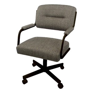 Tobias Designs Swivel 38&quot Metal & Fabric Dining Chair in Plumley Cocoa Brown