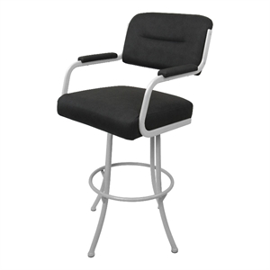 tobias designs swivel counter 26&quot metal & vinyl bar stool in white and gray