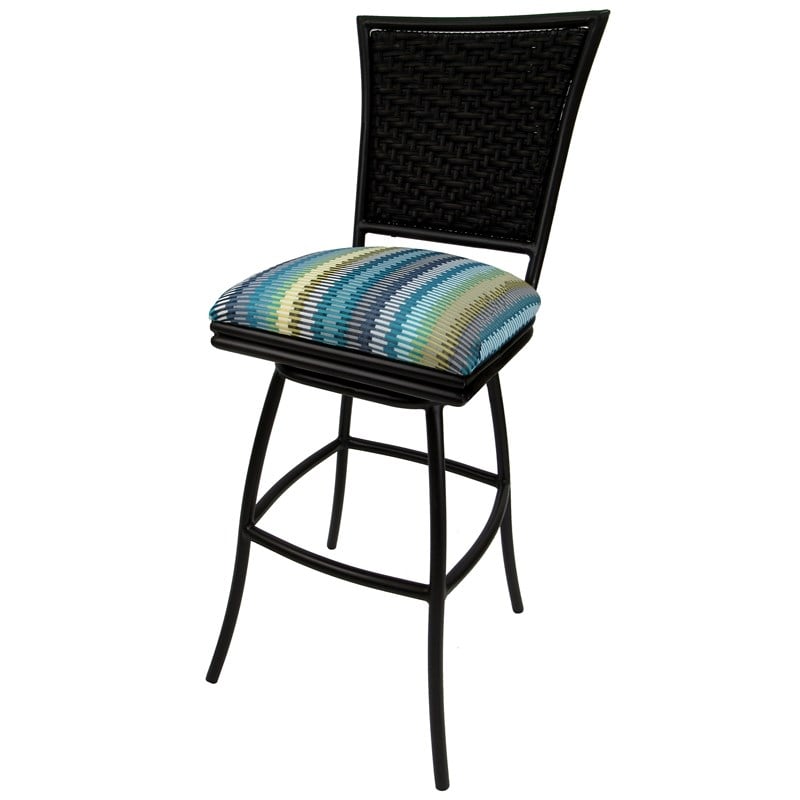 Tobias Designs Erin 5-Piece Outdoor/Indoor Fabric Pub Set in Multi-Color/Black