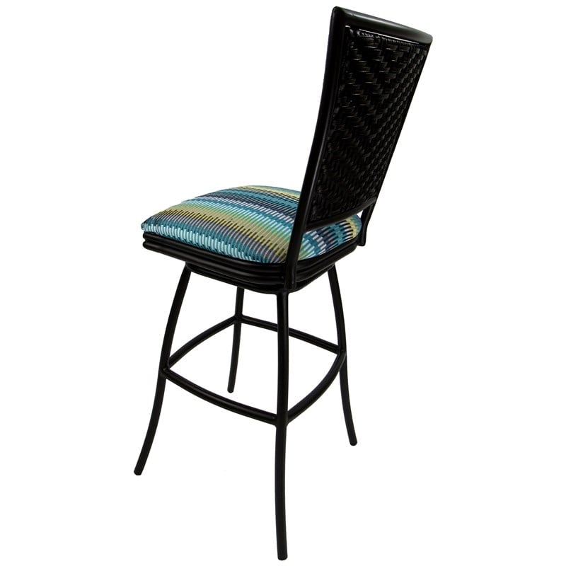 Tobias Designs Erin 5-Piece Outdoor/Indoor Fabric Pub Set in Multi-Color/Black