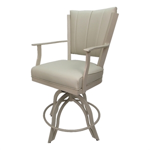Montana Counter 26&quot Swivel Metal Bar Stool - Ocean Beige Vinyl - Beige Frame
