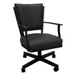 Montana Swivel Metal Dining Caster Chair - Gray Vinyl - Black Frame