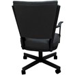 Montana Swivel Metal Dining Caster Chair - Gray Vinyl - Black Frame