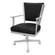 Montana Swivel Metal Dining Caster Chair - Gray Vinyl - White Frame