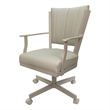 Montana Swivel Metal Dining Caster Chair - Ocean Beige Vinyl - Beige Frame