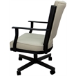 Montana Swivel Metal Dining Caster Chair - Ocean Beige Vinyl - Black Frame