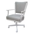 Montana Swivel Metal Dining Caster Chair - Hemsath Slate Gray Fabric-White Frame