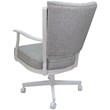 Montana Swivel Metal Dining Caster Chair - Hemsath Slate Gray Fabric-White Frame