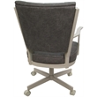 Montana Swivel Metal Dining CasterChair-Outlier Charcoal Gray Fabric-Beige Frame