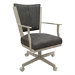 Montana Swivel Metal Dining CasterChair-Outlier Charcoal Gray Fabric-Beige Frame
