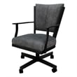 Montana Swivel Metal Dining CasterChair-Outlier Charcoal Gray Fabric-Black Frame