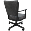 Montana Swivel Metal Dining Caster Chair-Outlier Charcoal Gray Fabric-Gray Frame