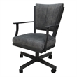 Montana Swivel Metal Dining Caster Chair-Outlier Charcoal Gray Fabric-Gray Frame