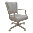 Montana Swivel Metal Dining Caster Chair-Outlier Stucco Beige Fabric-Beige Frame