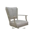 Montana Swivel Metal Dining Caster Chair-Outlier Stucco Beige Fabric-Beige Frame