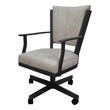 Montana Swivel Metal Dining Caster Chair -Outlier Stucco Beige Fabric-Gray Frame