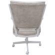 Montana Swivel Metal Dining Caster Chair-Outlier Stucco Beige Fabric-White Frame