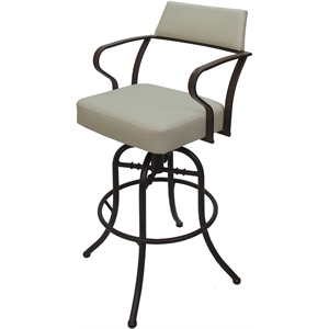 Carolina Swivel Tilt Bar 30&quot Metal Bar Stool - Ocean Beige Vinyl - Brown Frame