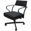 Carolina Swivel Tilt Metal Dining Caster Chair - Black  vinyl- Gray metal  frame