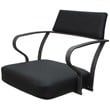 Carolina Swivel Tilt Metal Dining Caster Chair - Black  vinyl- Gray metal  frame