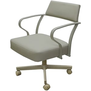 Carolina Swivel Tilt Metal Dining Caster Chair - Ocean Beige Vinyl - Beige