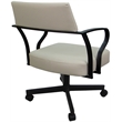 Carolina Swivel Tilt Metal Dining Caster Chair - Ocean Beige Vinyl - Black