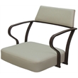 Carolina Swivel Tilt Metal Dining Caster Chair - Ocean Beige Vinyl - Brown