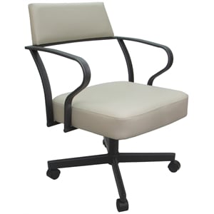Carolina Swivel Tilt Metal Dining Caster Chair - Ocean Beige - Gray Frame