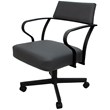 Carolina Swivel Tilt Metal Dining Caster Chair - Gray Vinyl - Black Frame