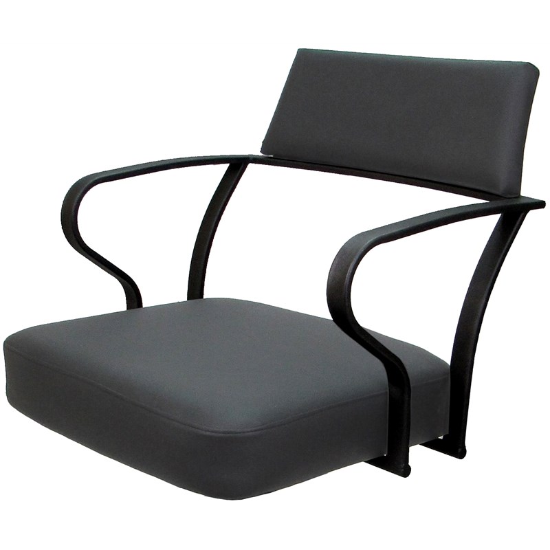 Carolina Swivel Tilt Metal Dining Caster Chair - Gray Vinyl - Black Frame
