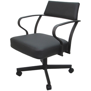 Carolina Swivel Tilt Metal Dining Caster Chair - Gray Vinyl - Gray Frame