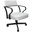Carolina Swivel Tilt Metal Dining Caster Chair - White Vinyl - Black Frame