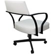 Carolina Swivel Tilt Metal Dining Caster Chair - White Vinyl - Black Frame