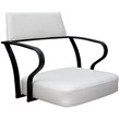 Carolina Swivel Tilt Metal Dining Caster Chair - White Vinyl - Black Frame