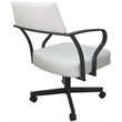Carolina Swivel Tilt Metal Dining Caster Chair - White Vinyl - Gray Frame