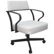 Carolina Swivel Tilt Metal Dining Caster Chair - White Vinyl - Gray Frame