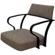 Carolina Swivel Tilt Metal Dining Caster Chair - Basin Beige Fabric - Black