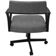 Carolina Swivel Tilt Metal Dining Caster Chair - Gray fabric - Black frame