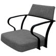 Carolina Swivel Tilt Metal Dining Caster Chair - Gray fabric - Black frame
