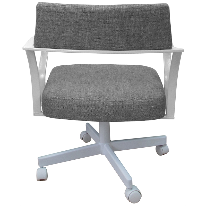 Carolina Swivel Tilt Metal Dining Caster Chair - Mojave Gray - White frame