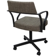 Carolina Swivel Tilt Metal Dining Caster Chair - Brown - Black Frame