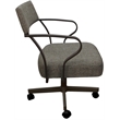 Carolina Swivel Tilt Metal Dining Caster Chair - Plumley Cocoa Fabric - Brown